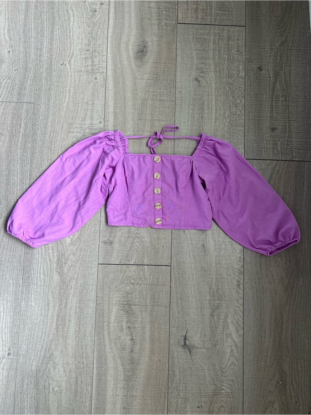 American Eagle Outfitters Lavender Smocked Crop Top
